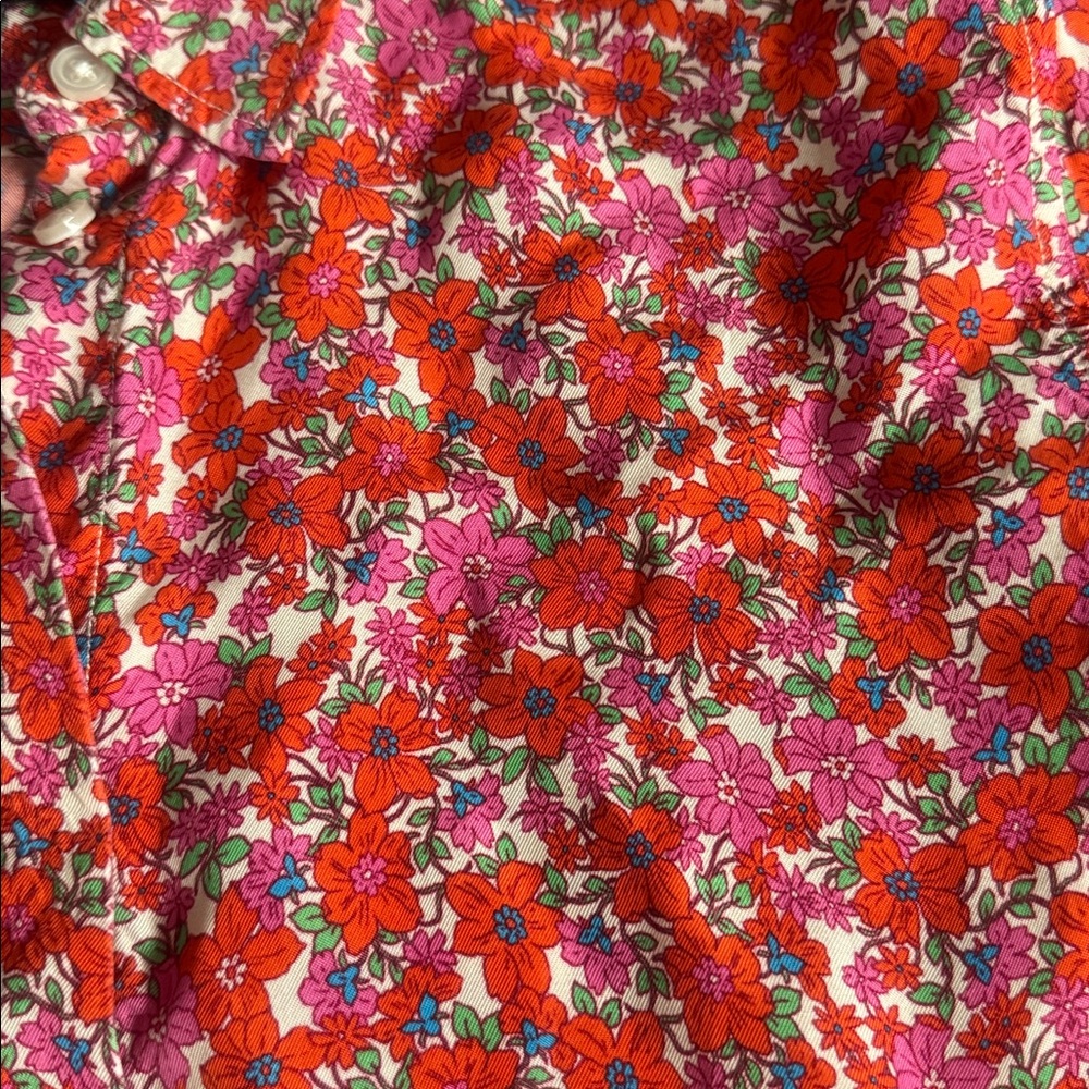 J. Crew Pink and Orange Patterned Blouse - Picture 2 of 5
